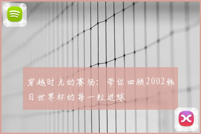 穿越时光的赛场：带你回顾2002韩日世界杯的每一粒进球